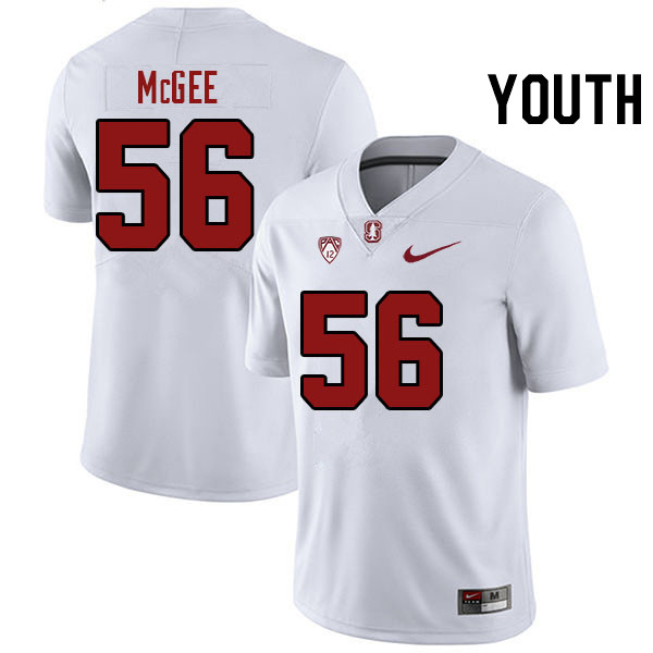 Youth #56 Miles McGee Stanford Cardinal College Football Jerseys Stitched Sale-White - Click Image to Close